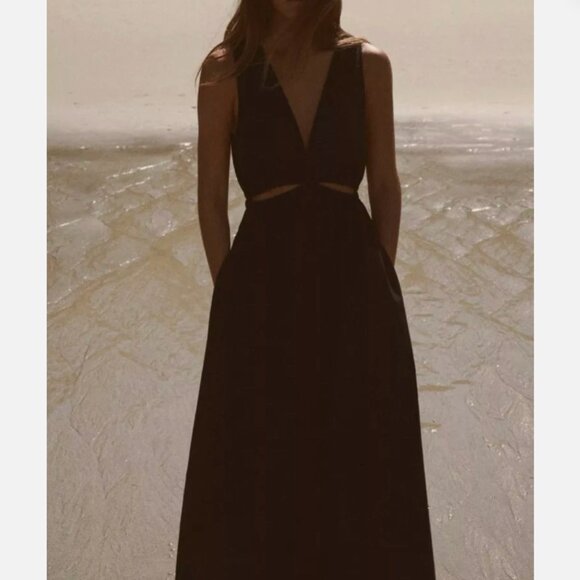 Zara Black Midi Dress - Picture 1 of 10